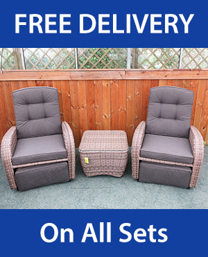 Rattan Bistro Sets with Footstools Rattan Bistro Sets