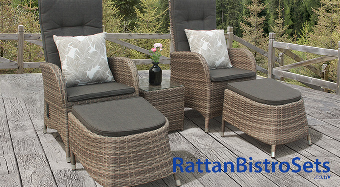 rattan bistro sets with footstools