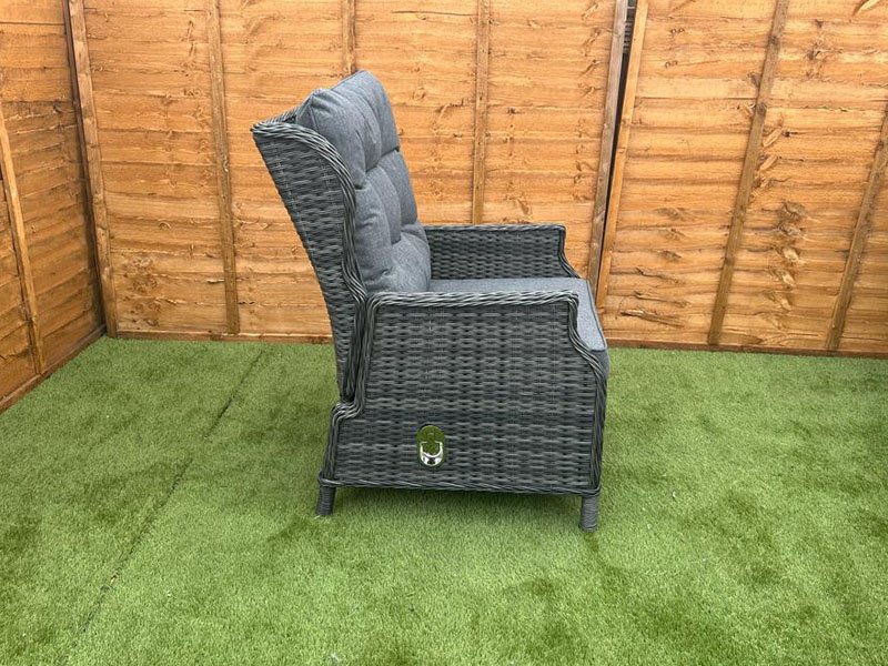 Sapcote Deluxe Reclining Set in Dark Grey Rattan